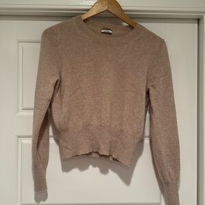 Cashmere shrunken crewneck sweater-Medium
